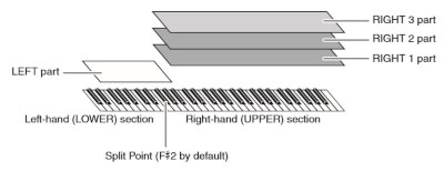 illustration of split point and voice parts