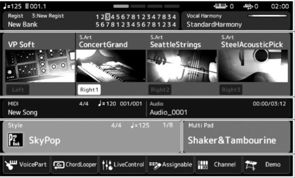 Yamaha PSR SX900 Touch Display