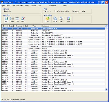 StyleDump screen shot