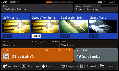 Main screen showing SalsaNYC style.
