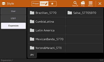 Style Expansion showing 6 Latin packs