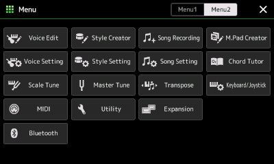 PSR-SX900 Menu2 with Expansion option.