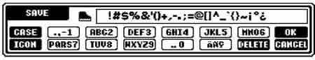 SAVE input box showing non-alpha characters