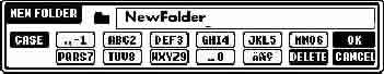 NEW FOLDER input box