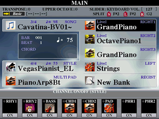 MAIN screen with Multi Pads