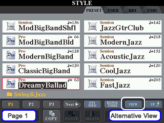 P1 STYLE display of Swing&Jazz