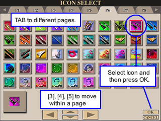 Icon Page 6 with clarinet icon