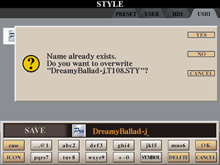 Warning screen that you are about to overwrite a file.