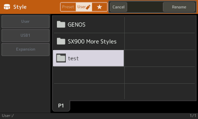 test folder highlighted ready to launch the rename operation.
