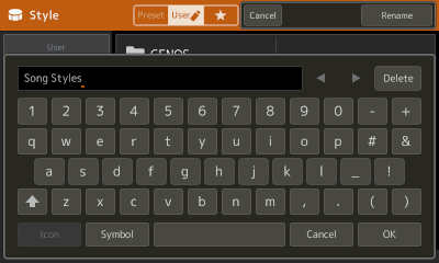 Typewriter screen to enter new name for test folder