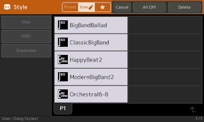 Contents of Song Styles folder with all 5 files select for deletion.
