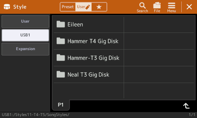 Contents of SongStyles folder.