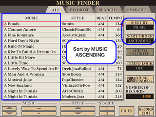 MF screen sorted on Music