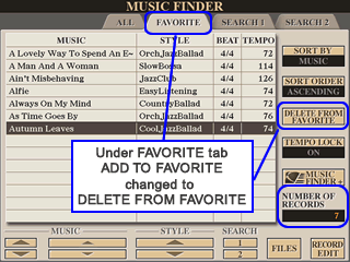 Favorite tab