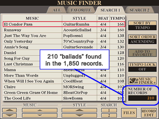 Results of a search on keyword ballad