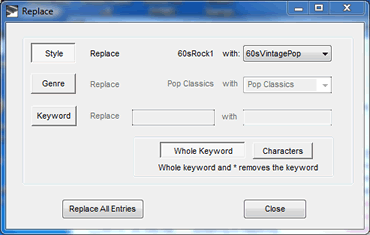 Replace dialog box
