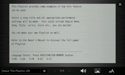 About this playlist TEXT screen