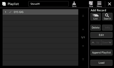 Adding 1st record to SteveM playlist - O1S GIG.