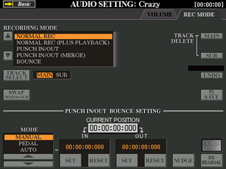 Audio Setting Record Mode