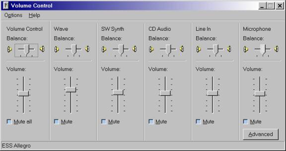 Windows Volume Control dislog box