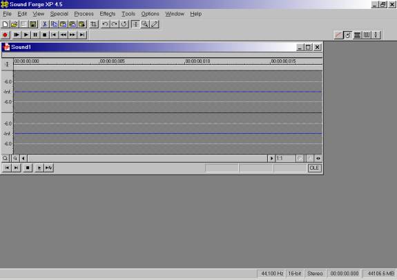 Sound Forge main screen