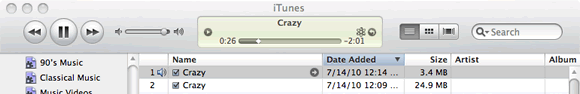 MP3 version in iTnues