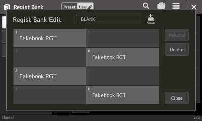 Regist Bank Edit screen with four files selected readty to Delete.
