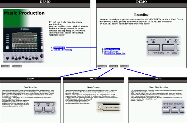 Music Production demo screens