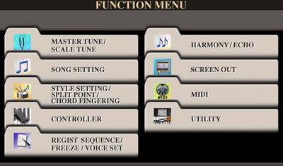 FUNCTION menu