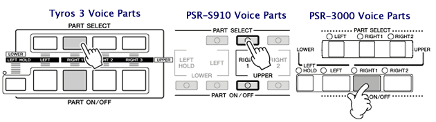 Part Select butons