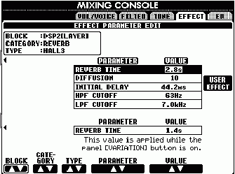 Effect Parameter Edit Screen