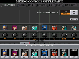 CHANNEL ON/OFF in MC Style screen