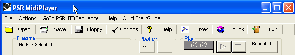Top menu optons from MidiPlaer program