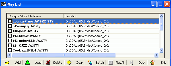Play List window