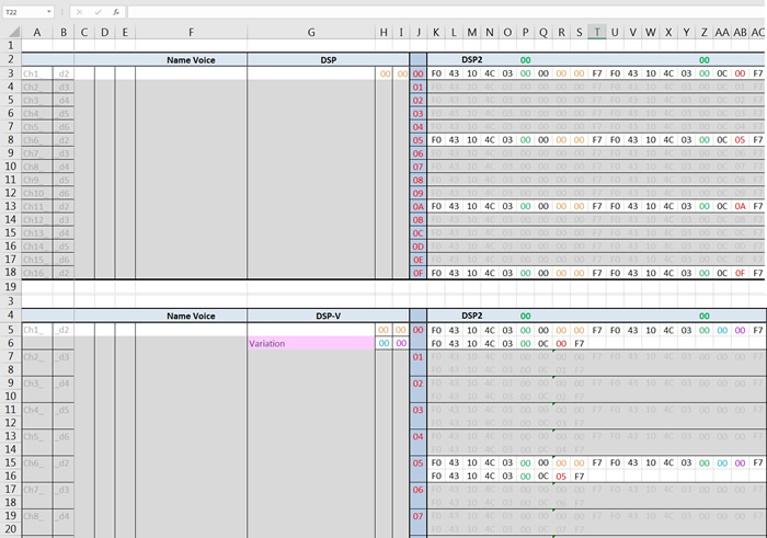 Figure 25 Excel template enlarged