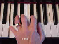 5-3-2 fingers on C-Eb-Gb