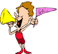 cartoon character cheering