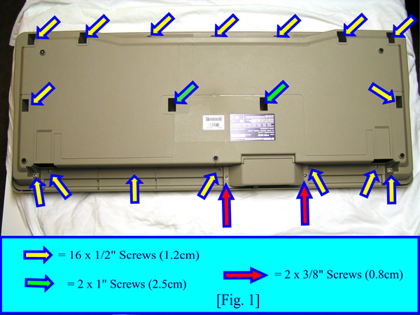 fig 1 - remving bottom screws on the keyboard