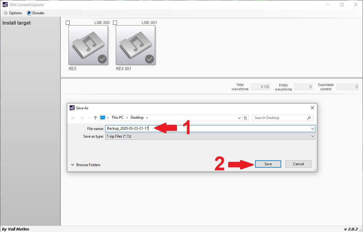 YEM CE Backup file naming